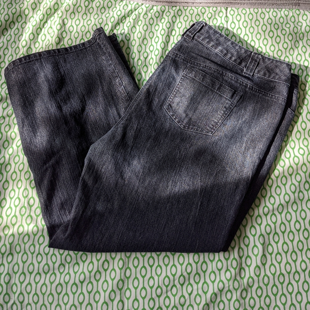 Contrast Wide Leg Jeans